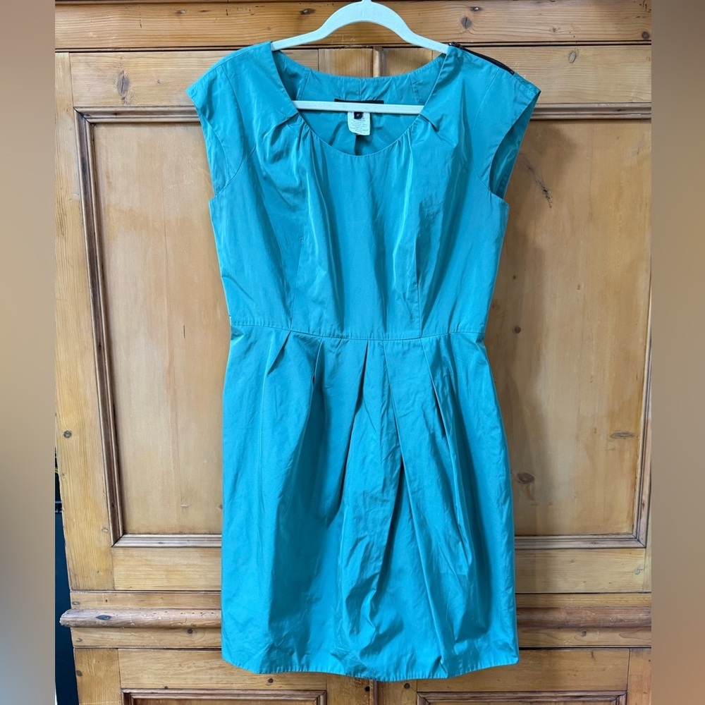 Lida Baday Teal silk Mini dress light blue EUC - Picture 6 of 8